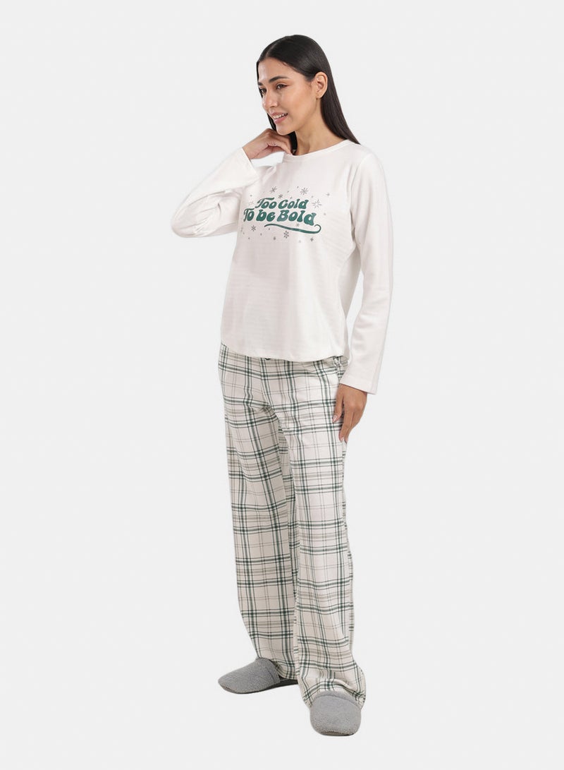 Carina Pyjama Set with Plaid Pants - Image 3